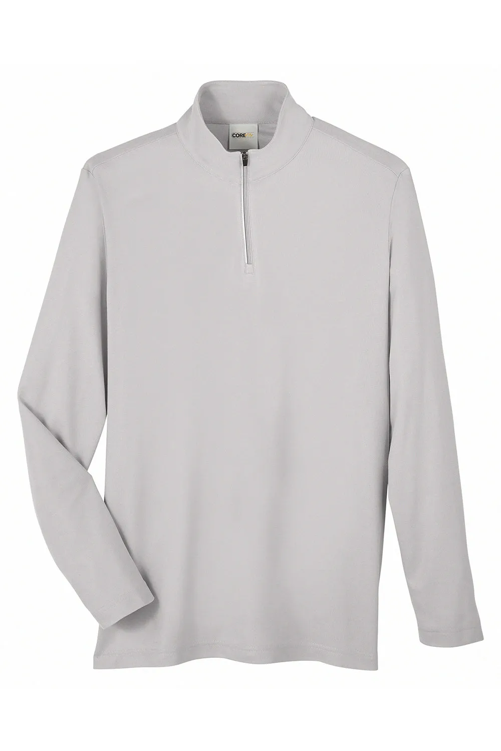 Core 365 Mens Fusion ChromaSoft Performance Moisture Wicking Pique 1/4 Zip Sweatshirt - Platinum Grey