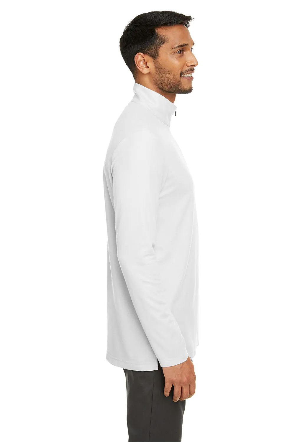 Core 365 Mens Fusion ChromaSoft Performance Moisture Wicking Pique 1/4 Zip Sweatshirt - White