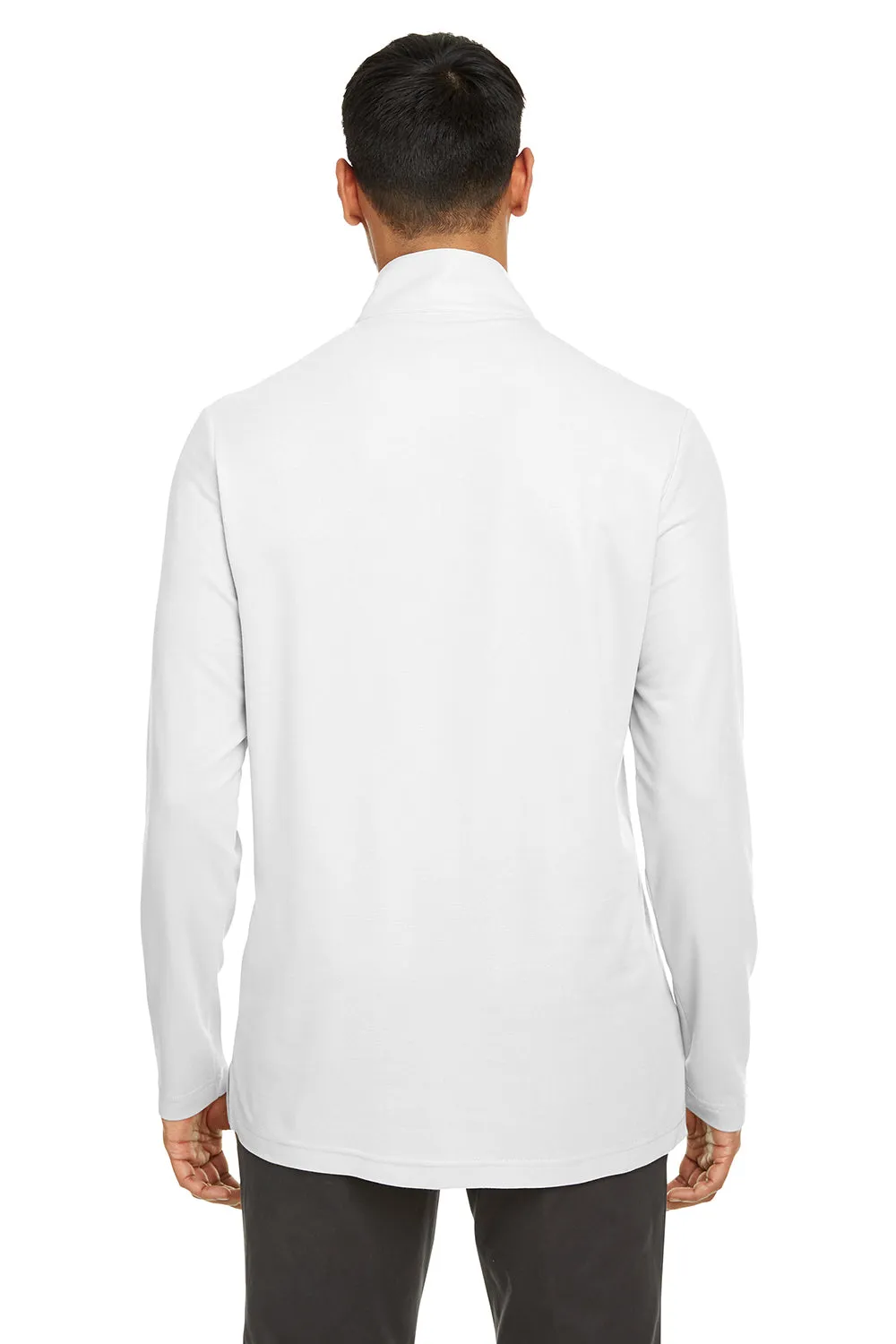 Core 365 Mens Fusion ChromaSoft Performance Moisture Wicking Pique 1/4 Zip Sweatshirt - White