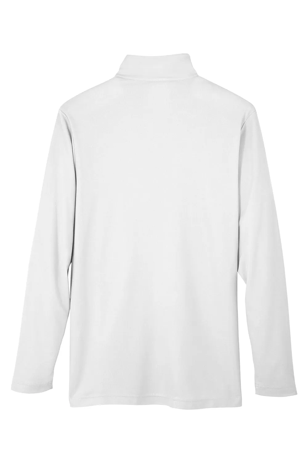 Core 365 Mens Fusion ChromaSoft Performance Moisture Wicking Pique 1/4 Zip Sweatshirt - White