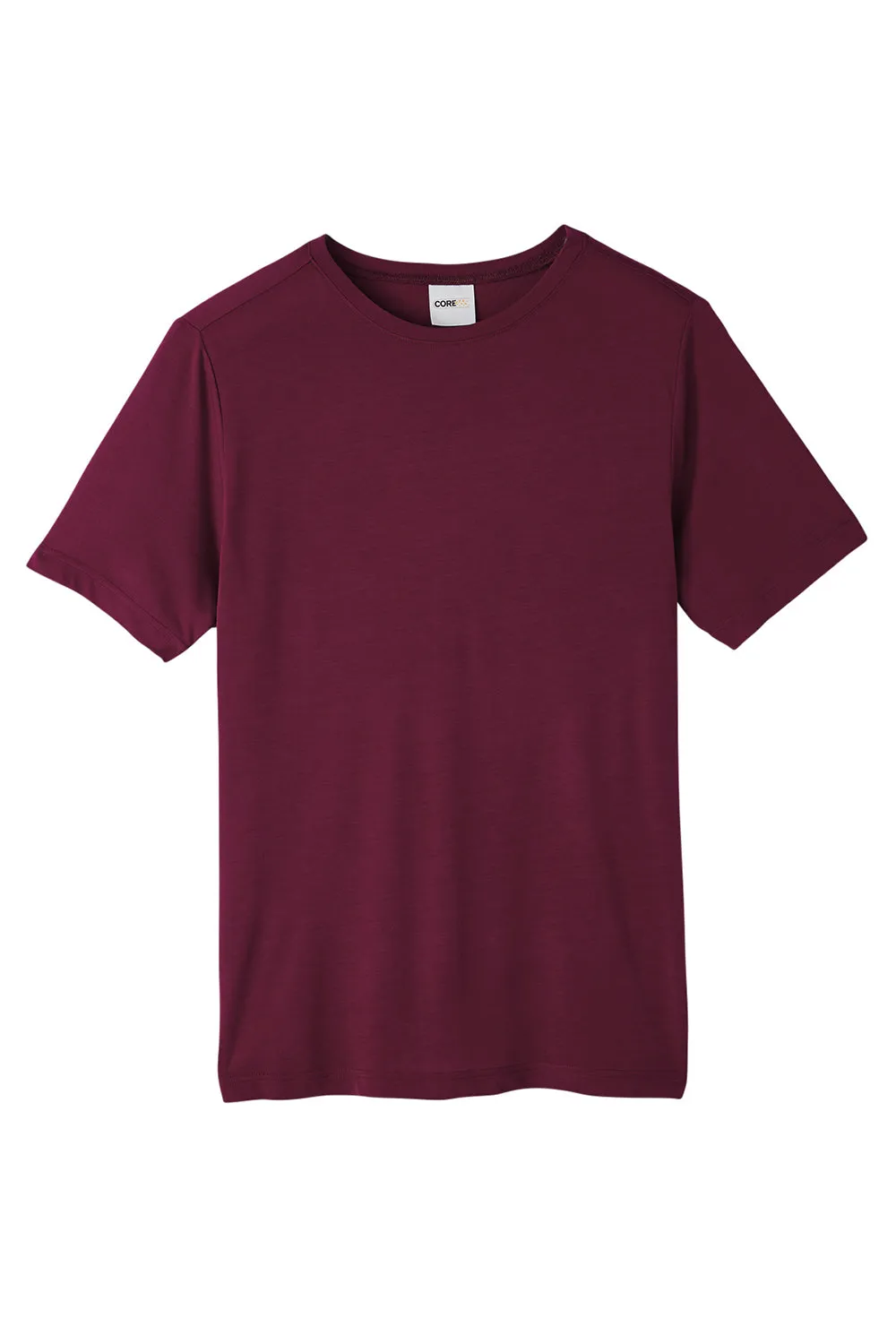 Core 365 Mens Fusion ChromaSoft Performance Moisture Wicking Short Sleeve Crewneck T-Shirt - Burgundy