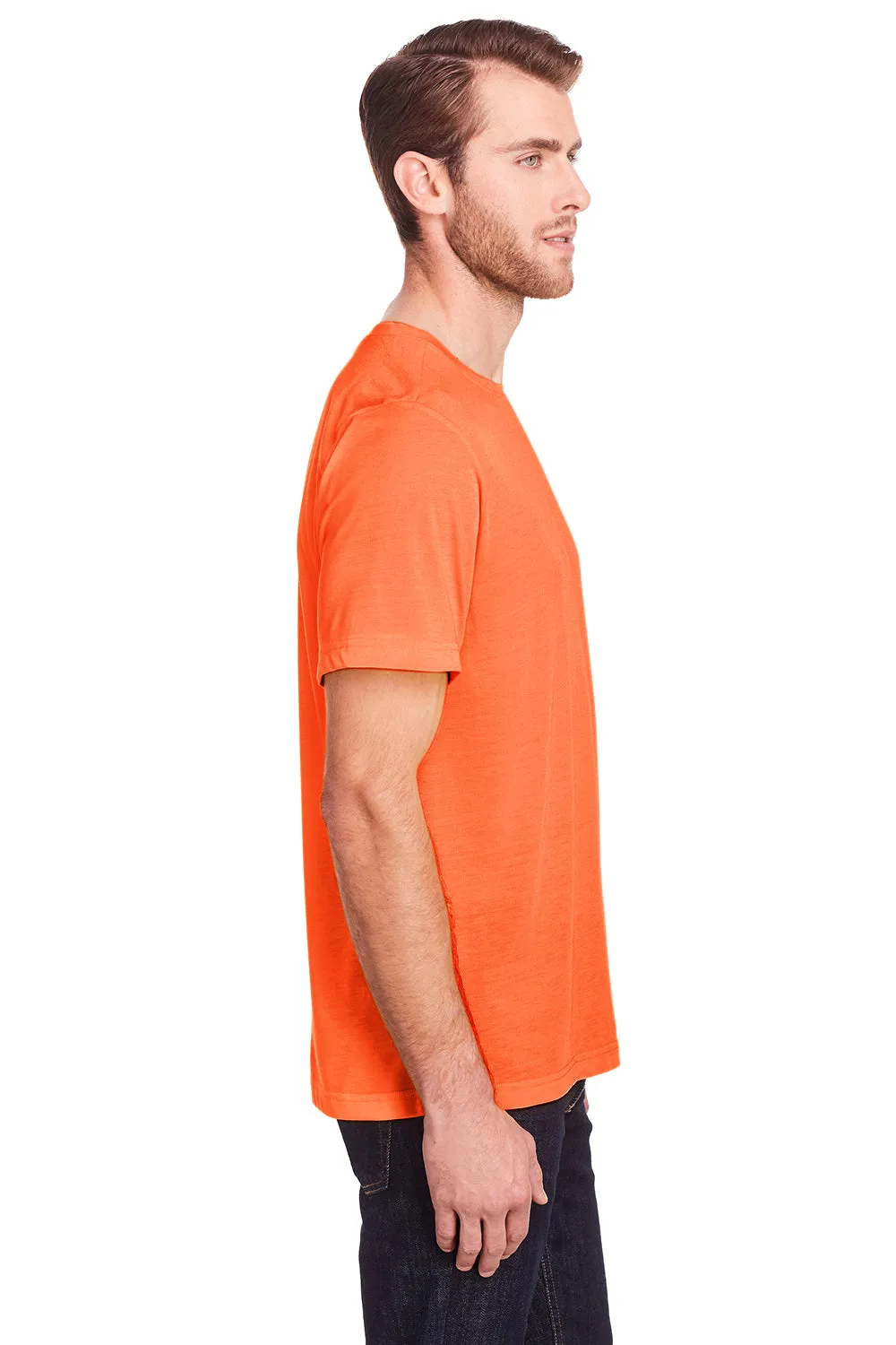 Core 365 Mens Fusion ChromaSoft Performance Moisture Wicking Short Sleeve Crewneck T-Shirt - Campus Orange