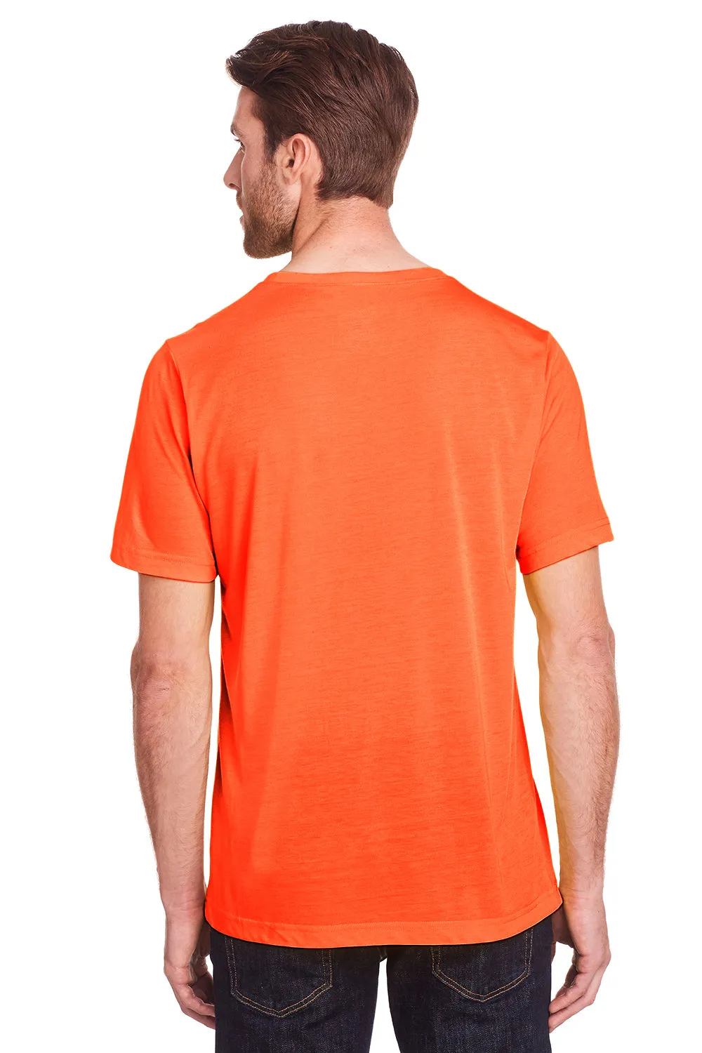 Core 365 Mens Fusion ChromaSoft Performance Moisture Wicking Short Sleeve Crewneck T-Shirt - Campus Orange