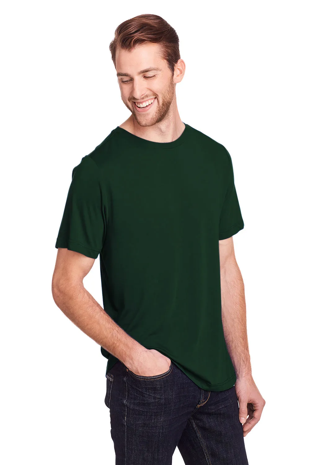 Core 365 Mens Fusion ChromaSoft Performance Moisture Wicking Short Sleeve Crewneck T-Shirt - Forest Green