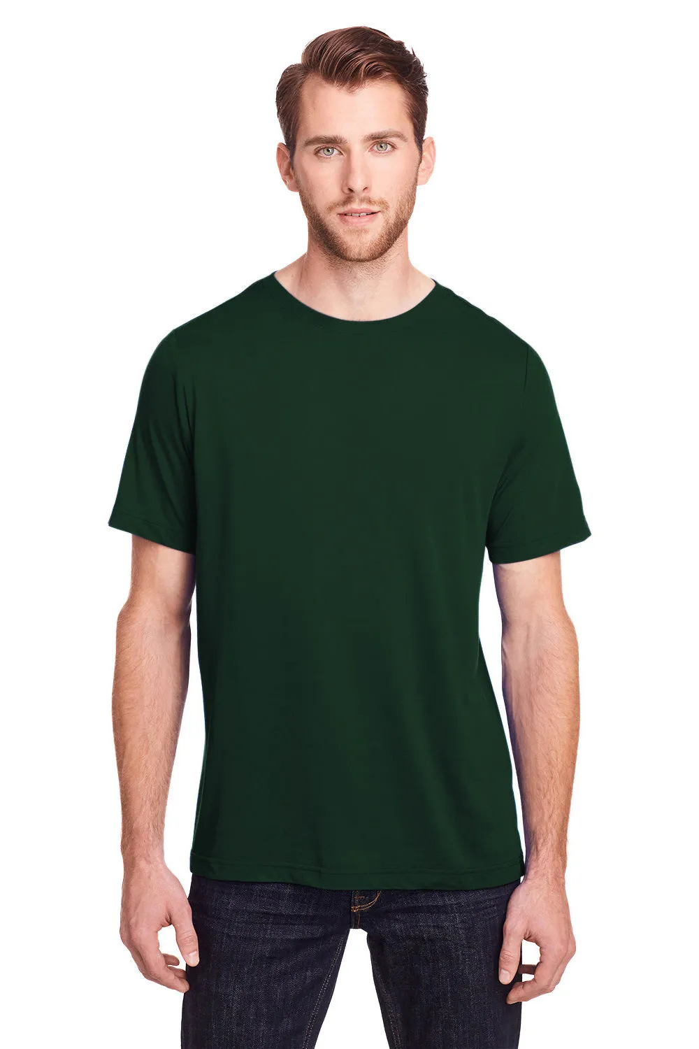 Core 365 Mens Fusion ChromaSoft Performance Moisture Wicking Short Sleeve Crewneck T-Shirt - Forest Green