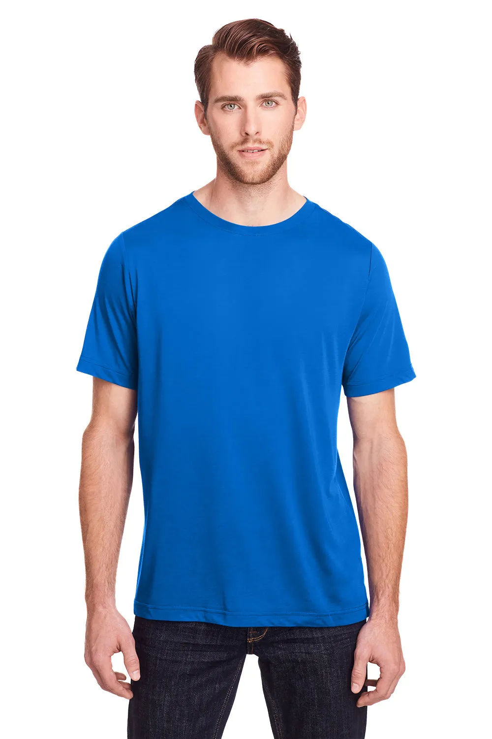 Core 365 Mens Fusion ChromaSoft Performance Moisture Wicking Short Sleeve Crewneck T-Shirt - True Royal Blue