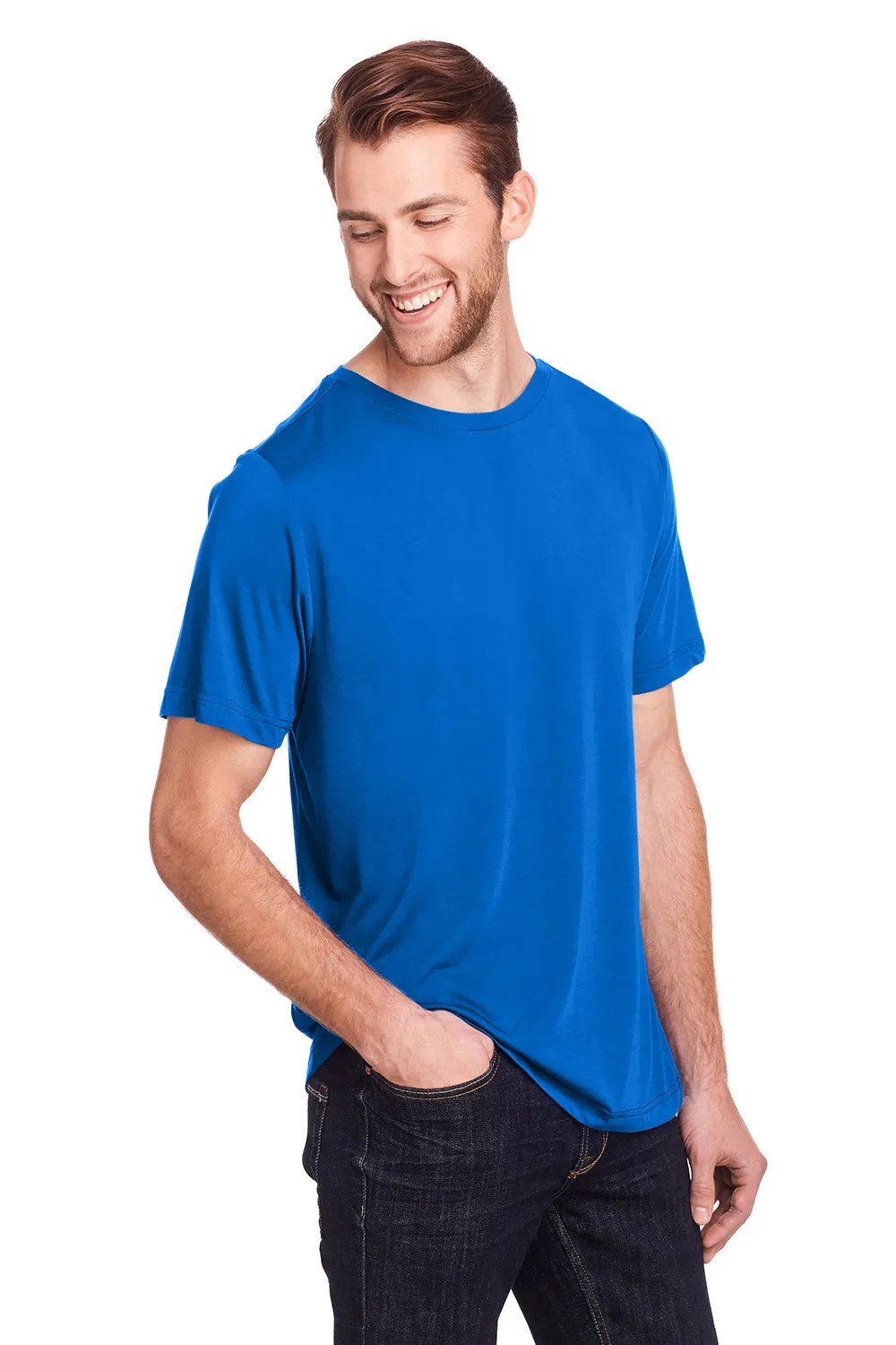Core 365 Mens Fusion ChromaSoft Performance Moisture Wicking Short Sleeve Crewneck T-Shirt - True Royal Blue