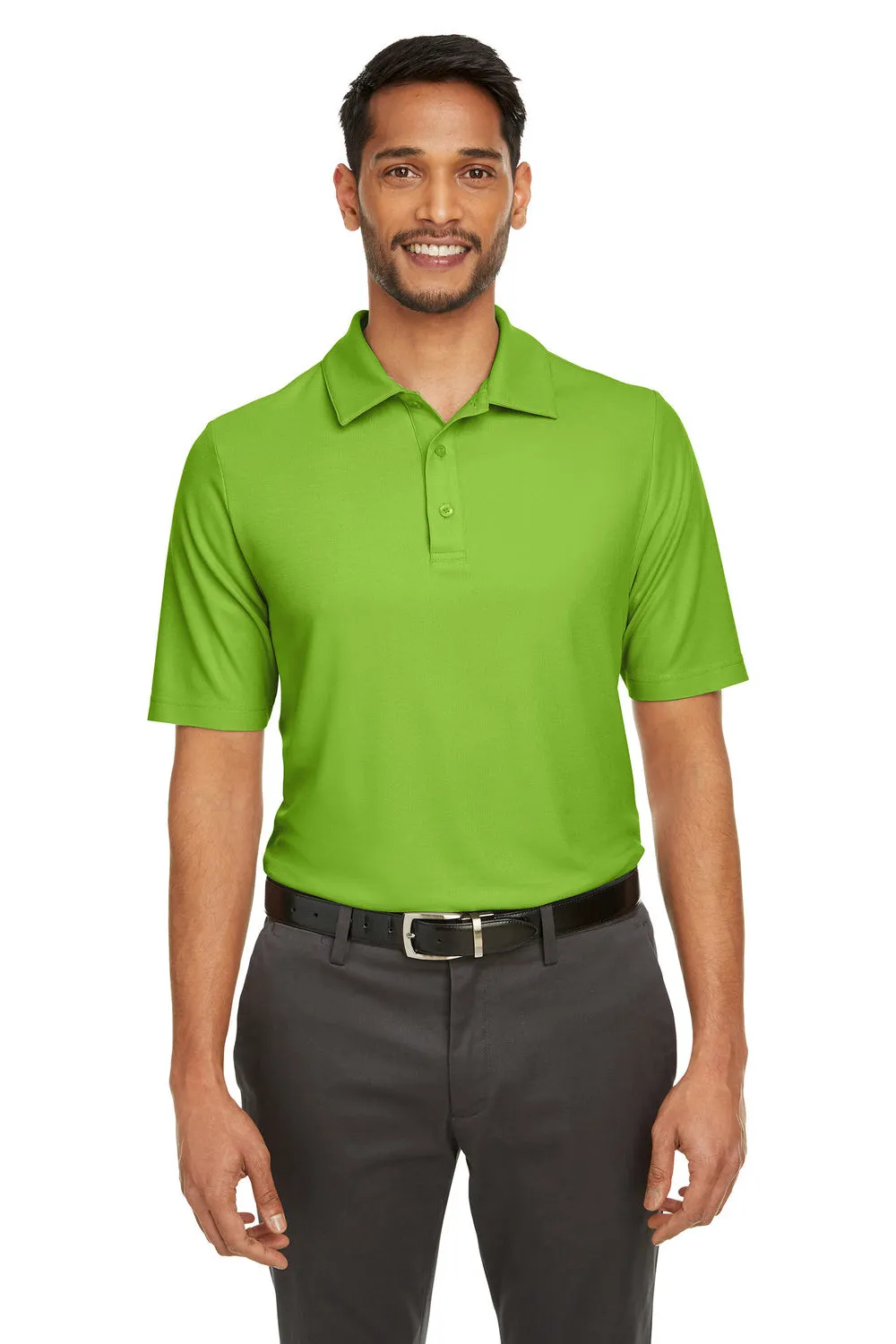 Core 365 Mens Fusion ChromaSoft Performance Moisture Wicking Short Sleeve Polo Shirt - Acid Green