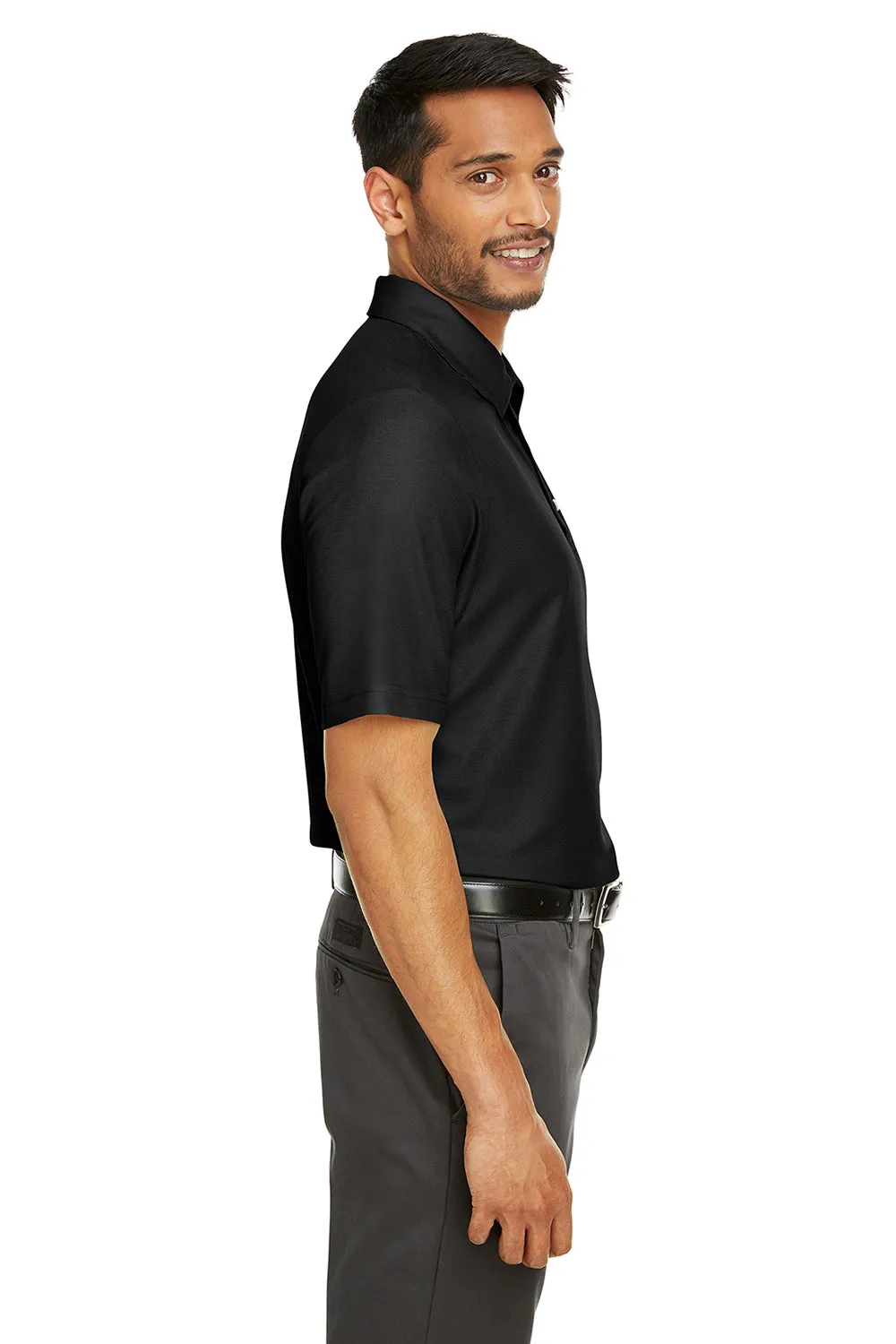 Core 365 Mens Fusion ChromaSoft Performance Moisture Wicking Short Sleeve Polo Shirt - Black