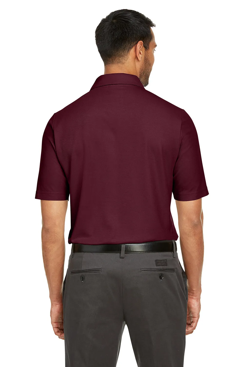 Core 365 Mens Fusion ChromaSoft Performance Moisture Wicking Short Sleeve Polo Shirt - Burgundy