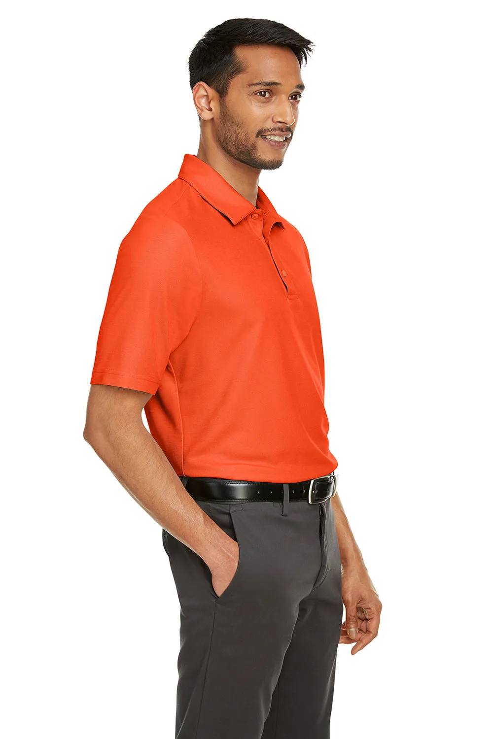 Core 365 Mens Fusion ChromaSoft Performance Moisture Wicking Short Sleeve Polo Shirt - Campus Orange