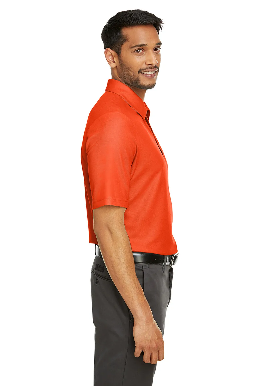 Core 365 Mens Fusion ChromaSoft Performance Moisture Wicking Short Sleeve Polo Shirt - Campus Orange