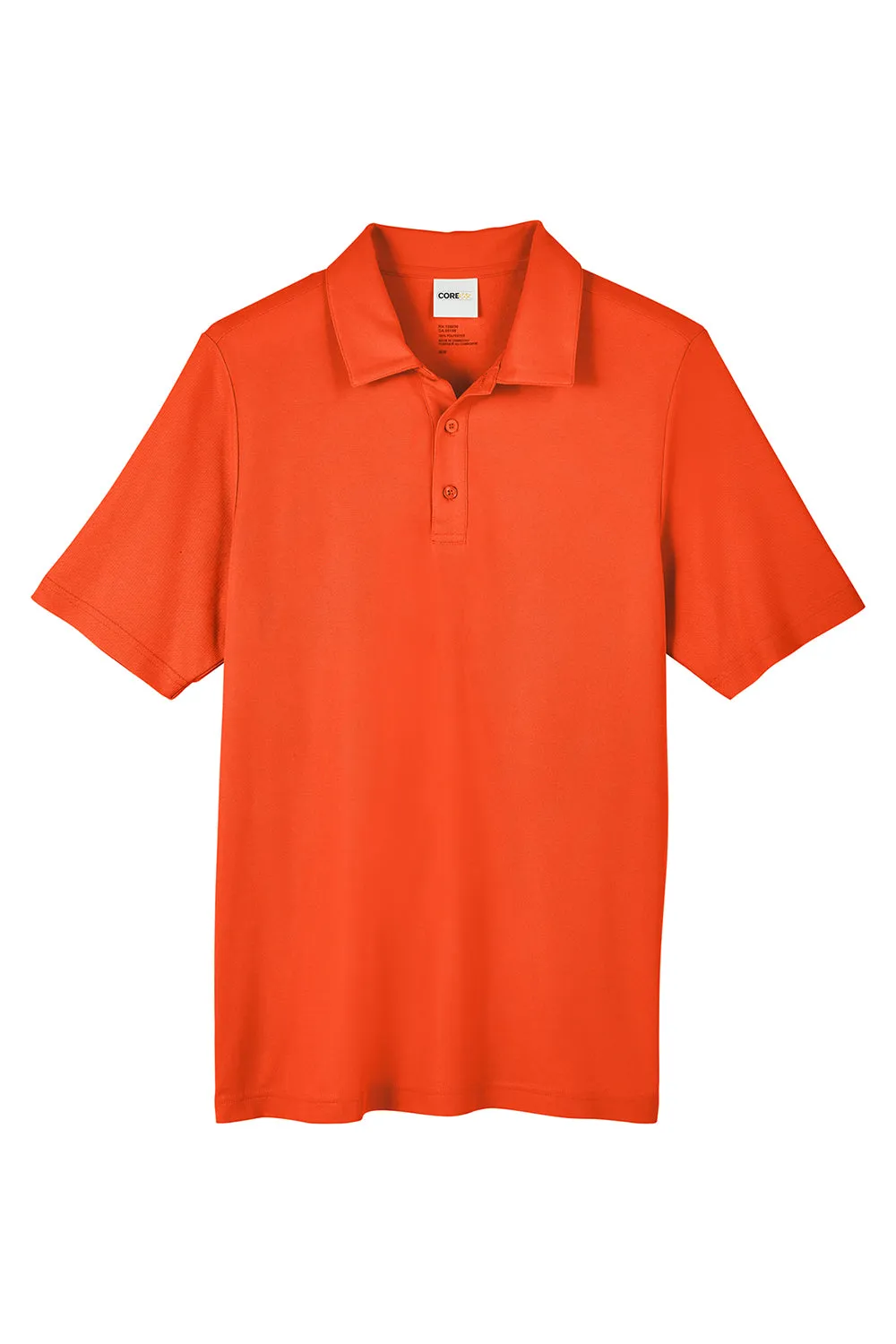 Core 365 Mens Fusion ChromaSoft Performance Moisture Wicking Short Sleeve Polo Shirt - Campus Orange
