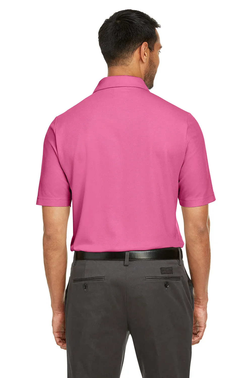 Core 365 Mens Fusion ChromaSoft Performance Moisture Wicking Short Sleeve Polo Shirt - Charity Pink
