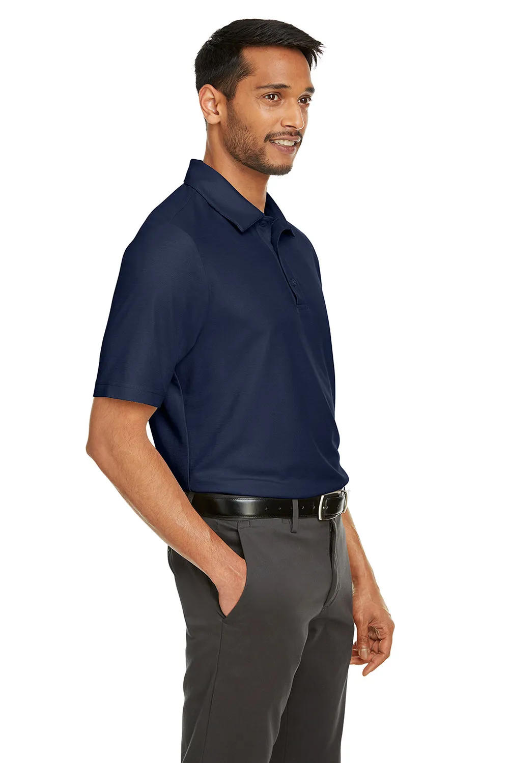 Core 365 Mens Fusion ChromaSoft Performance Moisture Wicking Short Sleeve Polo Shirt - Classic Navy Blue