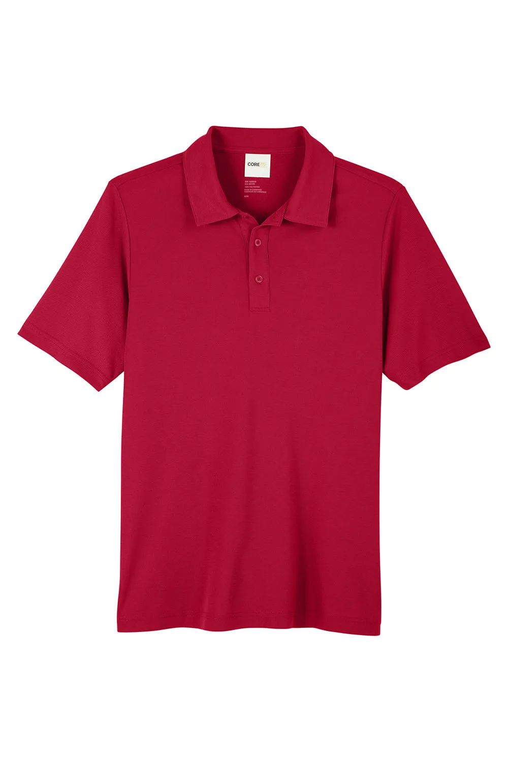 Core 365 Mens Fusion ChromaSoft Performance Moisture Wicking Short Sleeve Polo Shirt - Classic Red