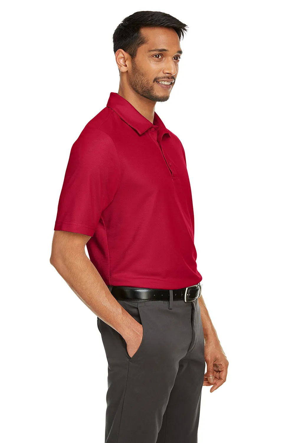 Core 365 Mens Fusion ChromaSoft Performance Moisture Wicking Short Sleeve Polo Shirt - Classic Red