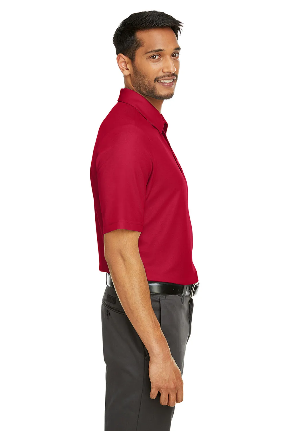 Core 365 Mens Fusion ChromaSoft Performance Moisture Wicking Short Sleeve Polo Shirt - Classic Red