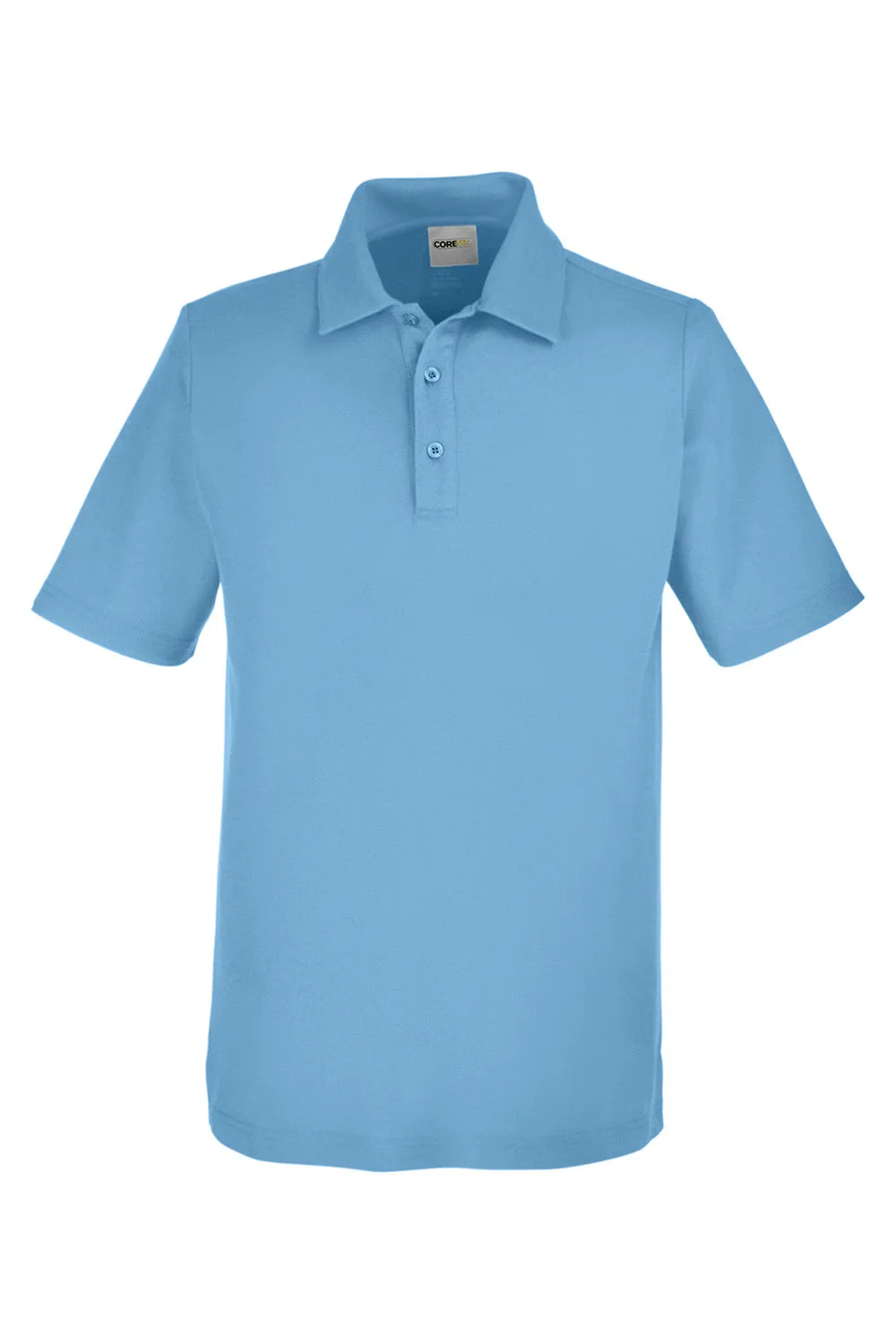 Core 365 Mens Fusion ChromaSoft Performance Moisture Wicking Short Sleeve Polo Shirt - Columbia Blue