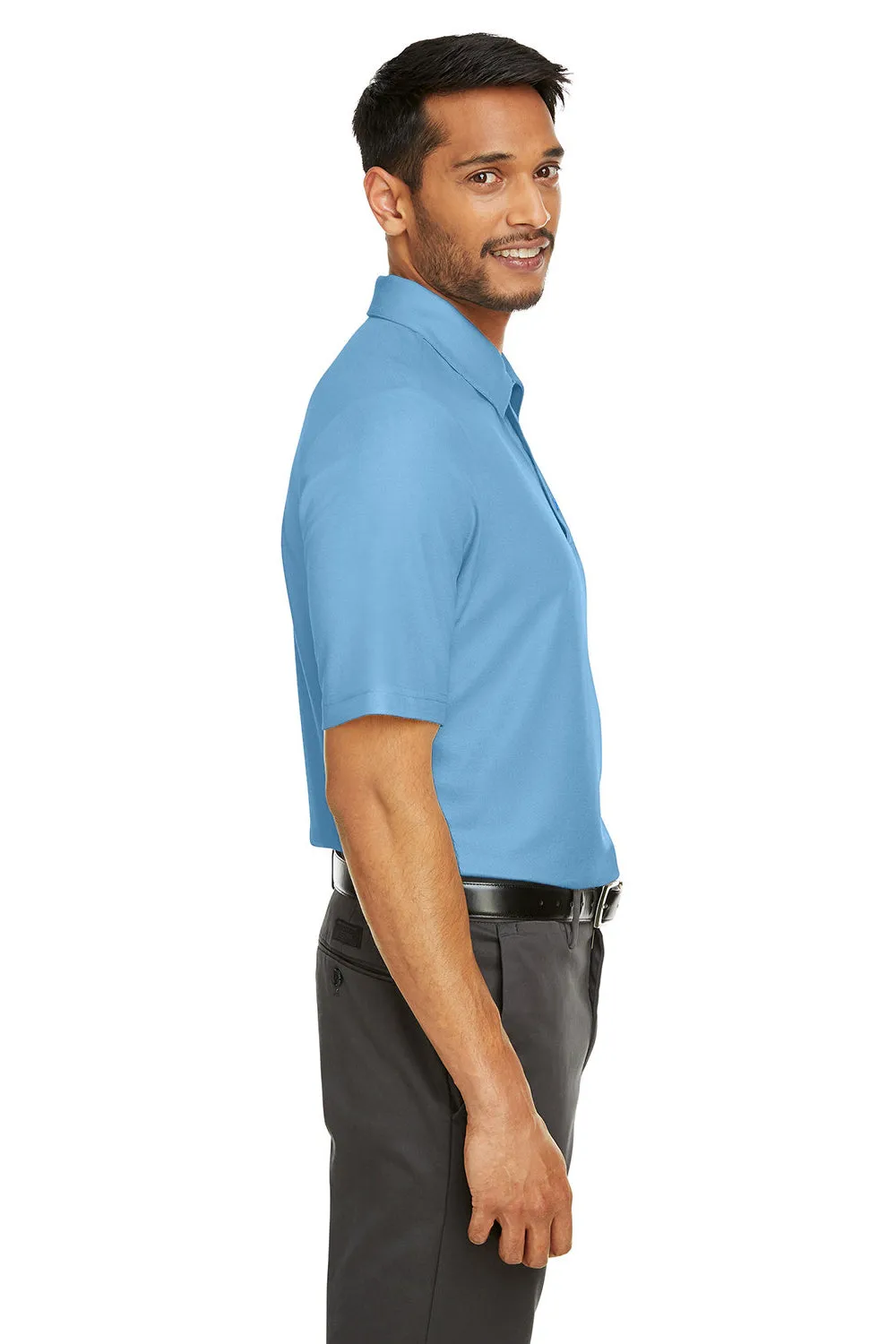 Core 365 Mens Fusion ChromaSoft Performance Moisture Wicking Short Sleeve Polo Shirt - Columbia Blue