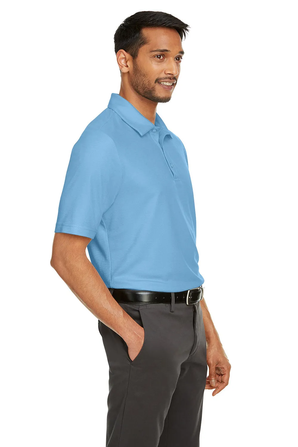 Core 365 Mens Fusion ChromaSoft Performance Moisture Wicking Short Sleeve Polo Shirt - Columbia Blue