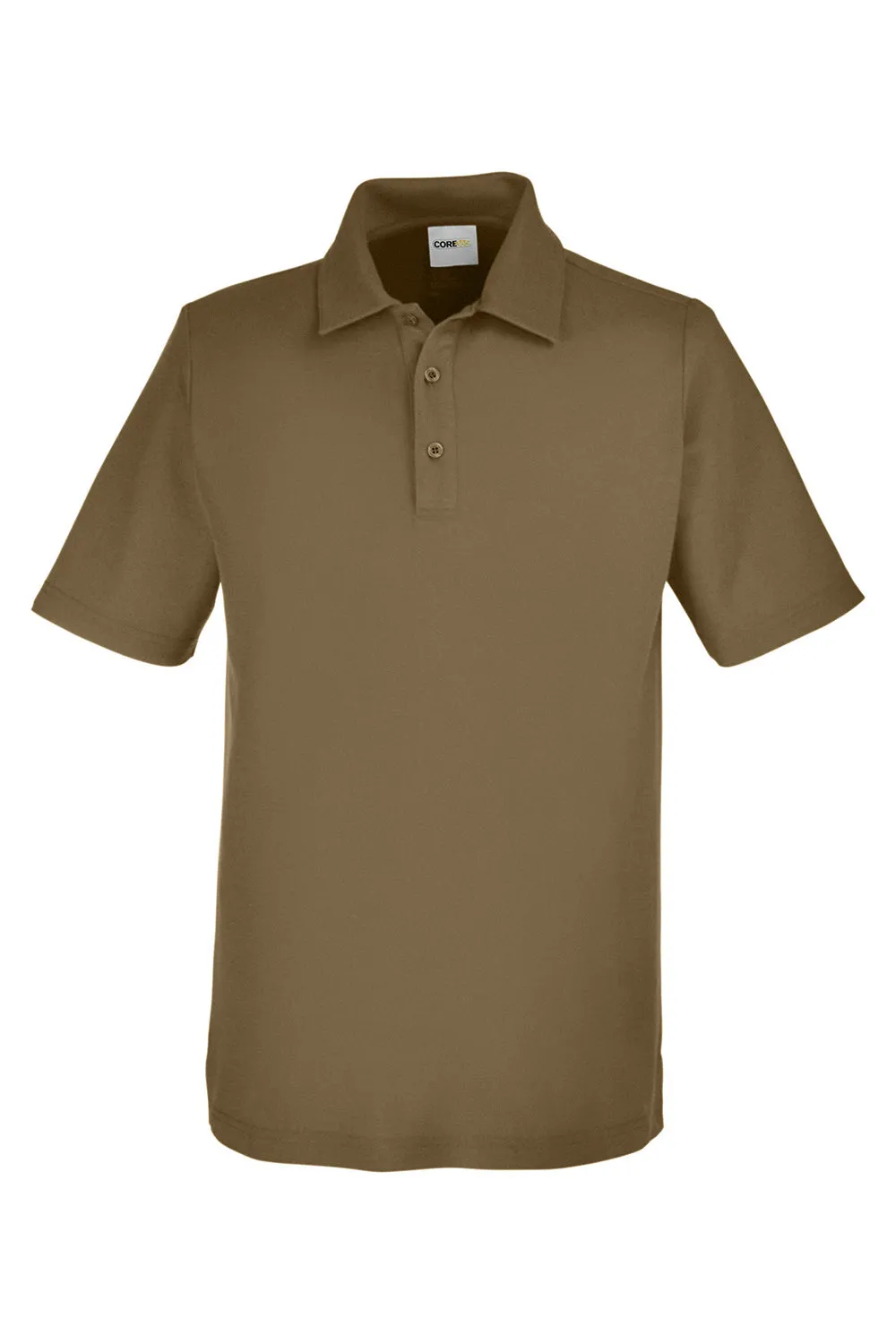 Core 365 Mens Fusion ChromaSoft Performance Moisture Wicking Short Sleeve Polo Shirt - Coyote Brown