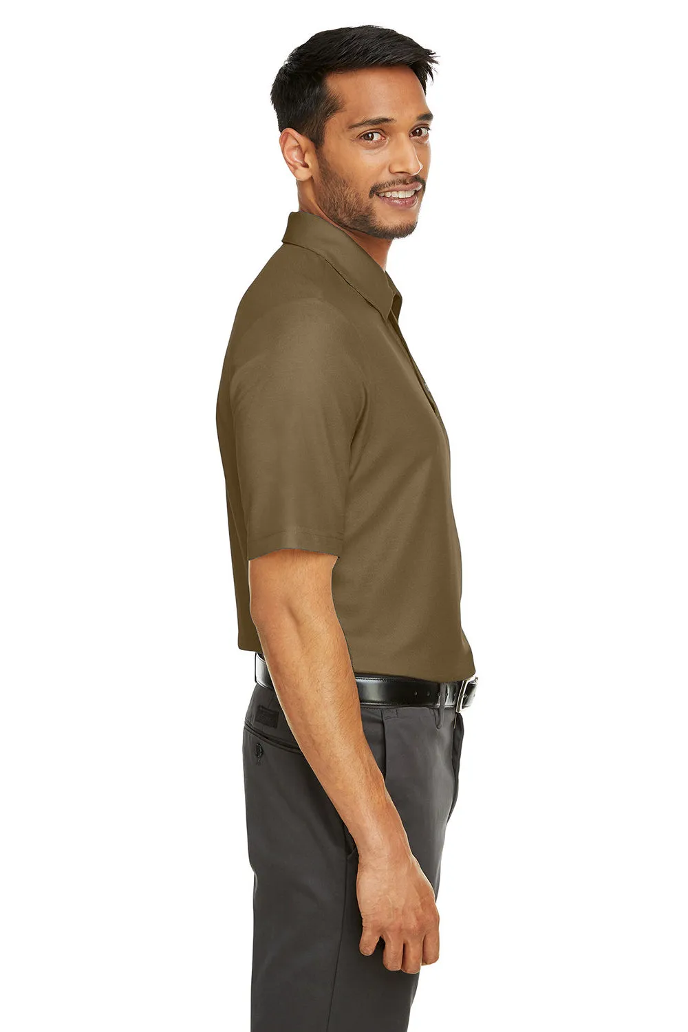 Core 365 Mens Fusion ChromaSoft Performance Moisture Wicking Short Sleeve Polo Shirt - Coyote Brown