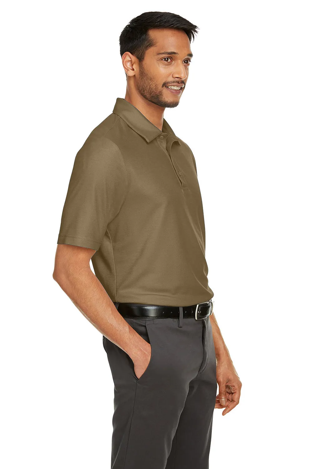 Core 365 Mens Fusion ChromaSoft Performance Moisture Wicking Short Sleeve Polo Shirt - Coyote Brown
