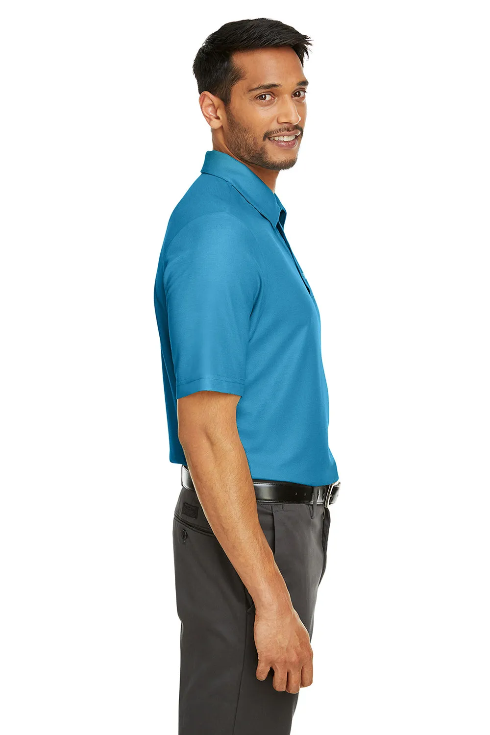 Core 365 Mens Fusion ChromaSoft Performance Moisture Wicking Short Sleeve Polo Shirt - Electric Blue