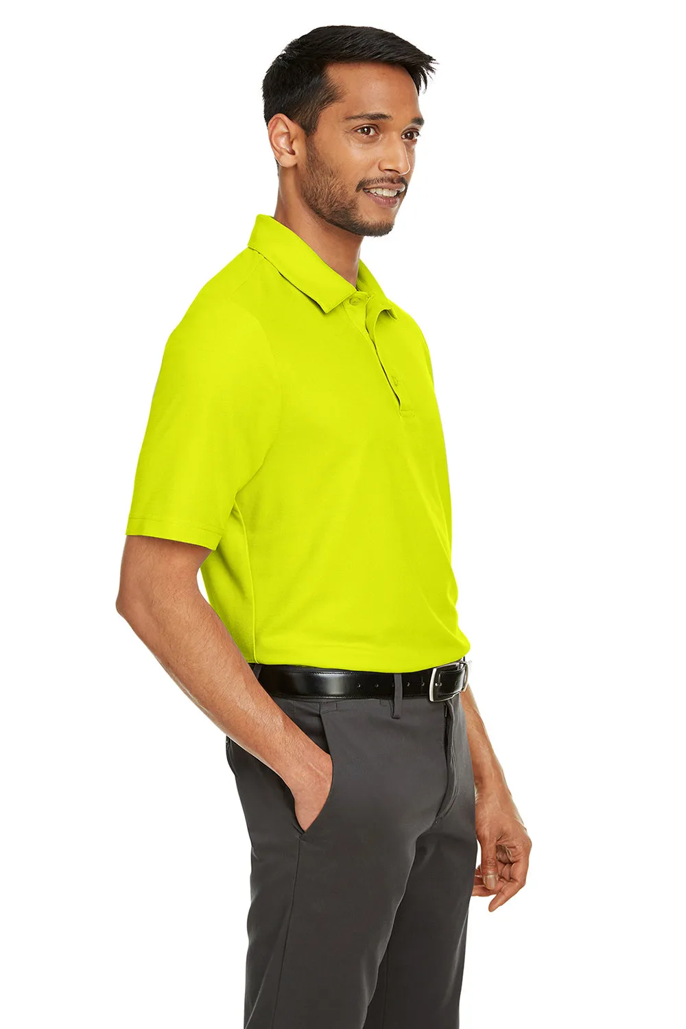 Core 365 Mens Fusion ChromaSoft Performance Moisture Wicking Short Sleeve Polo Shirt - Safety Yellow