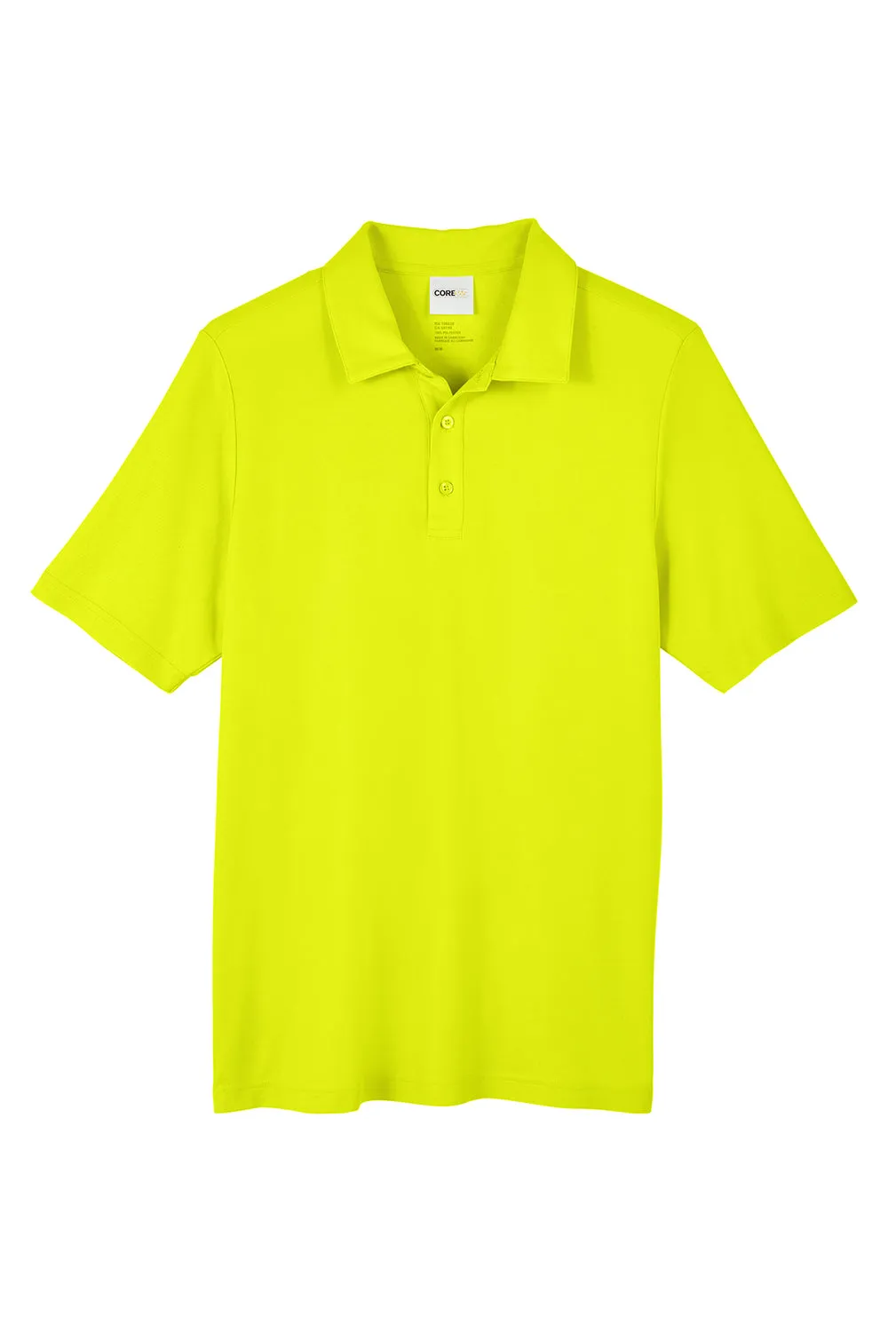 Core 365 Mens Fusion ChromaSoft Performance Moisture Wicking Short Sleeve Polo Shirt - Safety Yellow