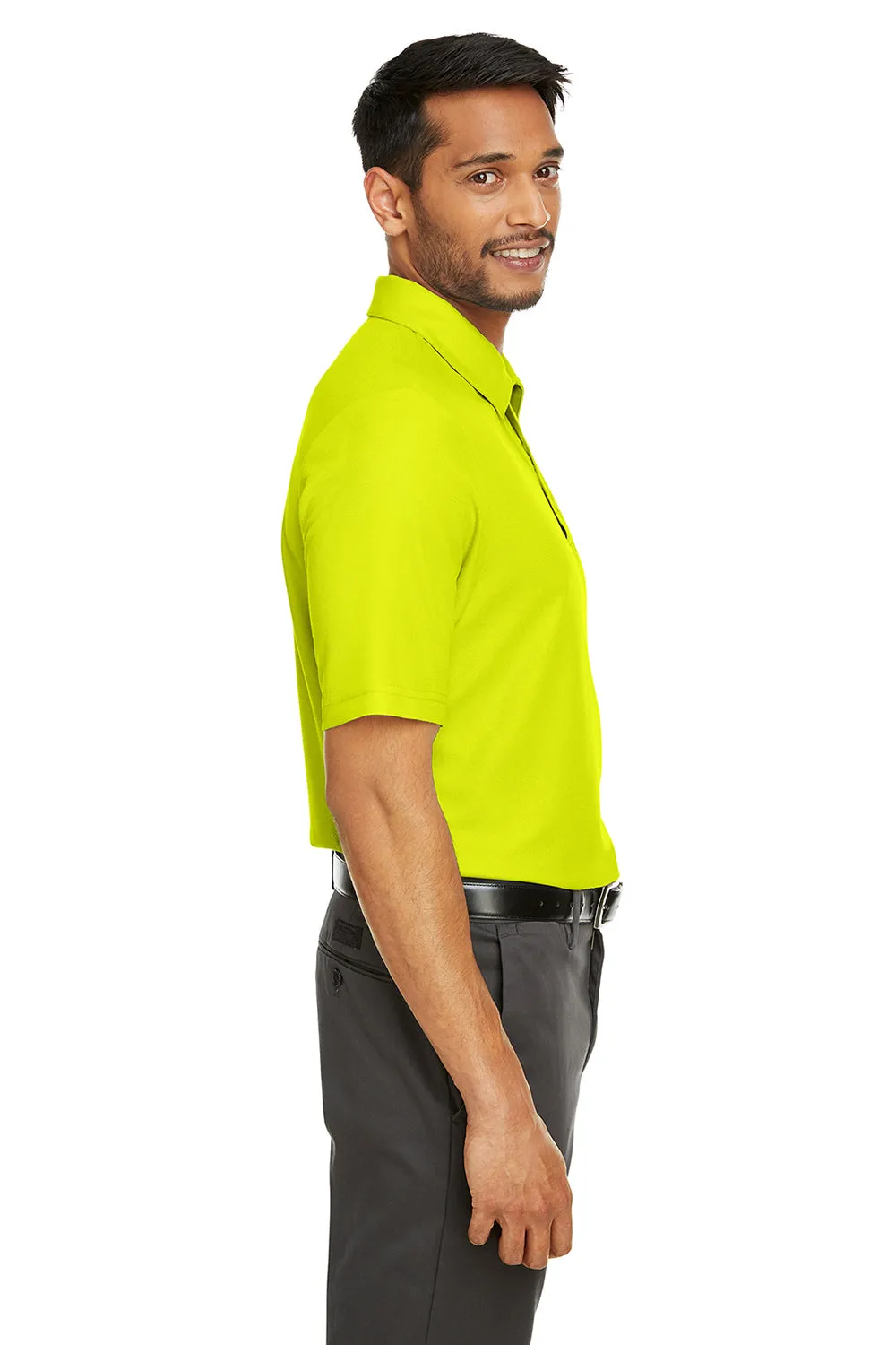 Core 365 Mens Fusion ChromaSoft Performance Moisture Wicking Short Sleeve Polo Shirt - Safety Yellow