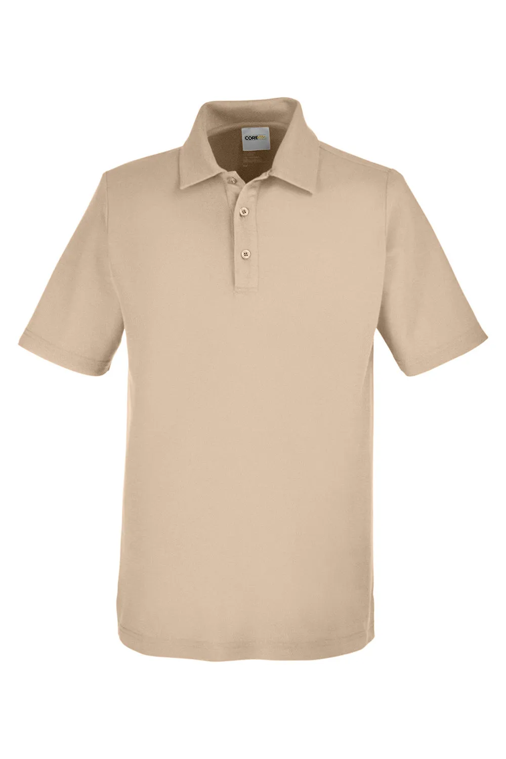 Core 365 Mens Fusion ChromaSoft Performance Moisture Wicking Short Sleeve Polo Shirt - Stone