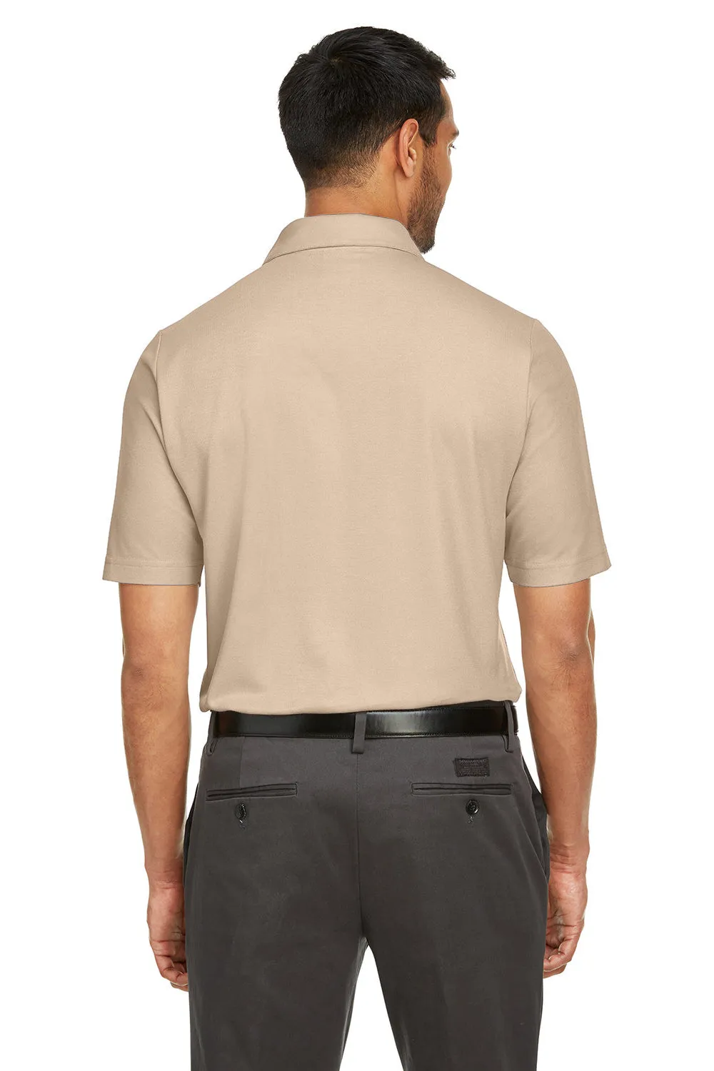 Core 365 Mens Fusion ChromaSoft Performance Moisture Wicking Short Sleeve Polo Shirt - Stone