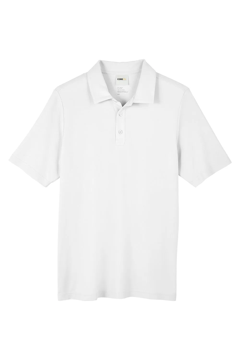 Core 365 Mens Fusion ChromaSoft Performance Moisture Wicking Short Sleeve Polo Shirt - White
