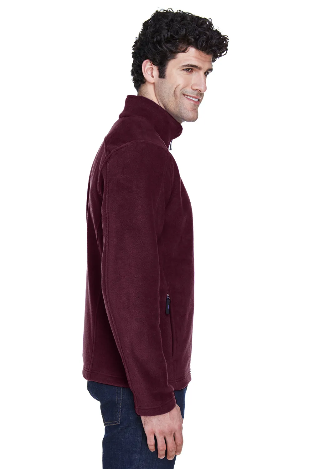 Core 365 Mens Journey Pill Resistant Fleece Full Zip Jacket - Burgundy