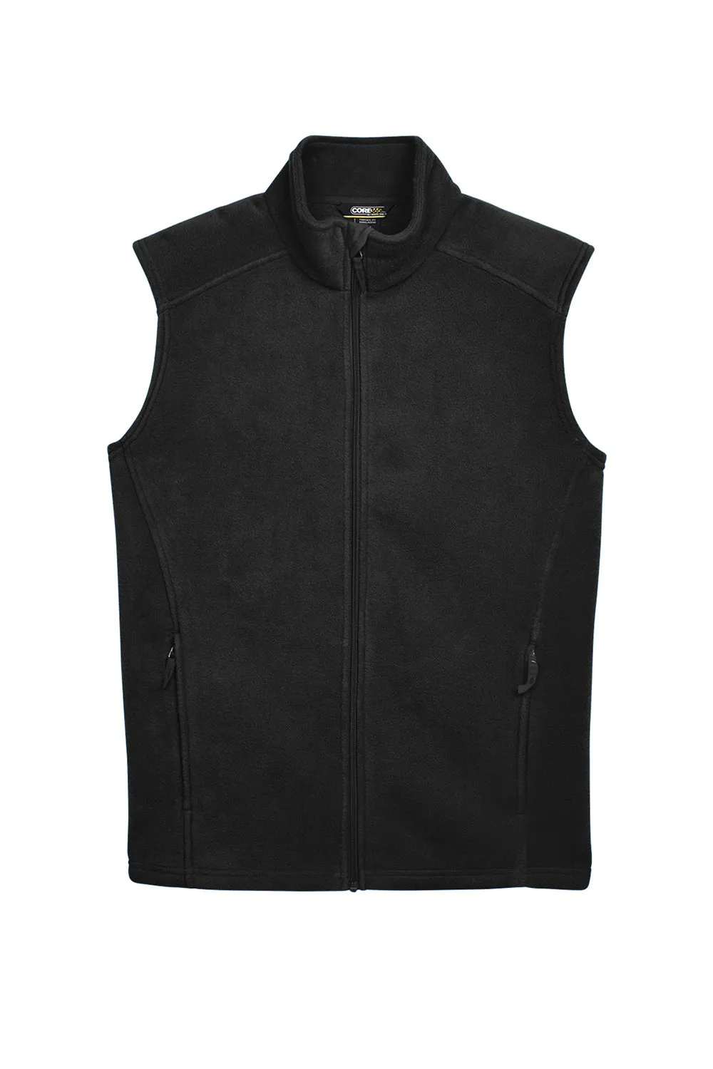 Core 365 Mens Journey Pill Resistant Fleece Full Zip Vest - Black