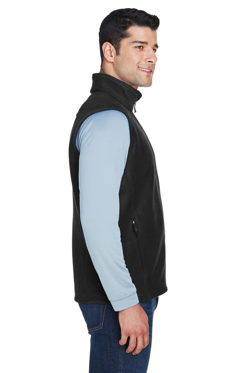 Core 365 Mens Journey Pill Resistant Fleece Full Zip Vest - Black