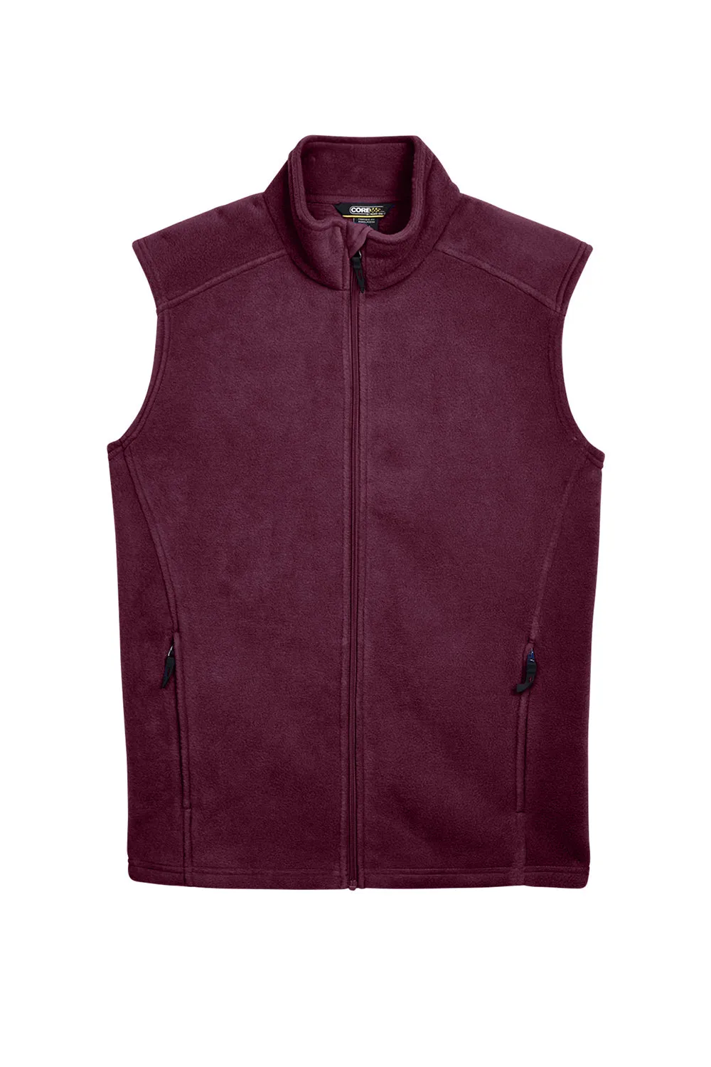 Core 365 Mens Journey Pill Resistant Fleece Full Zip Vest - Burgundy