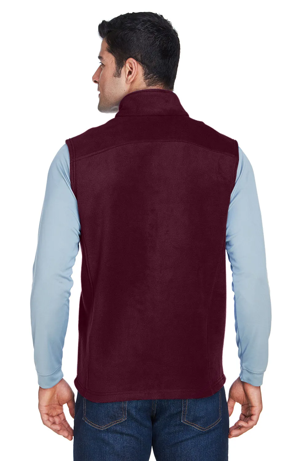 Core 365 Mens Journey Pill Resistant Fleece Full Zip Vest - Burgundy
