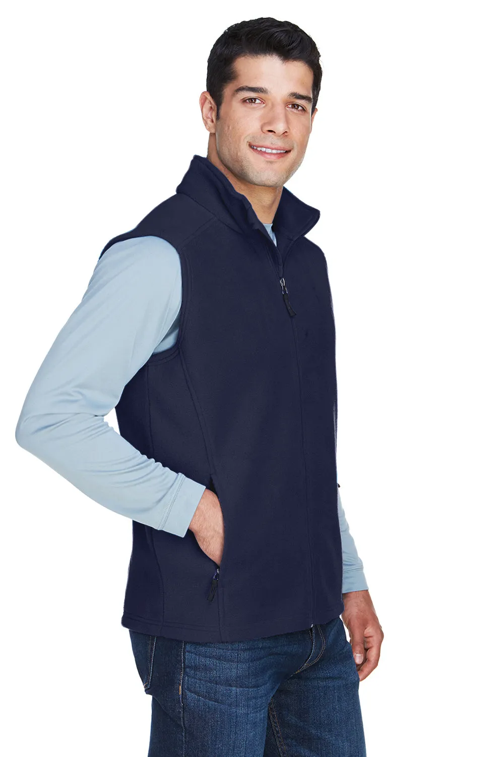 Core 365 Mens Journey Pill Resistant Fleece Full Zip Vest - Classic Navy Blue