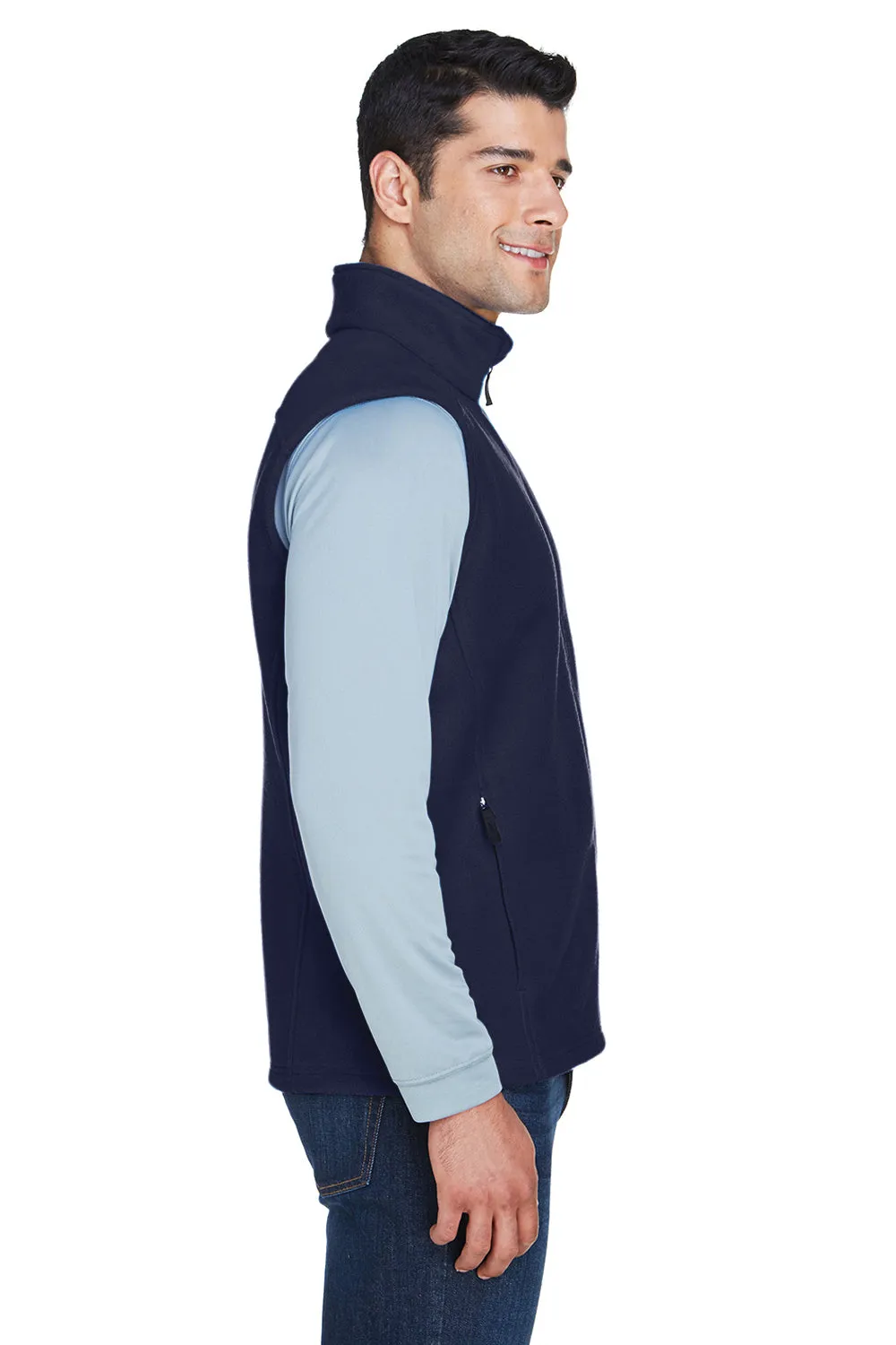 Core 365 Mens Journey Pill Resistant Fleece Full Zip Vest - Classic Navy Blue
