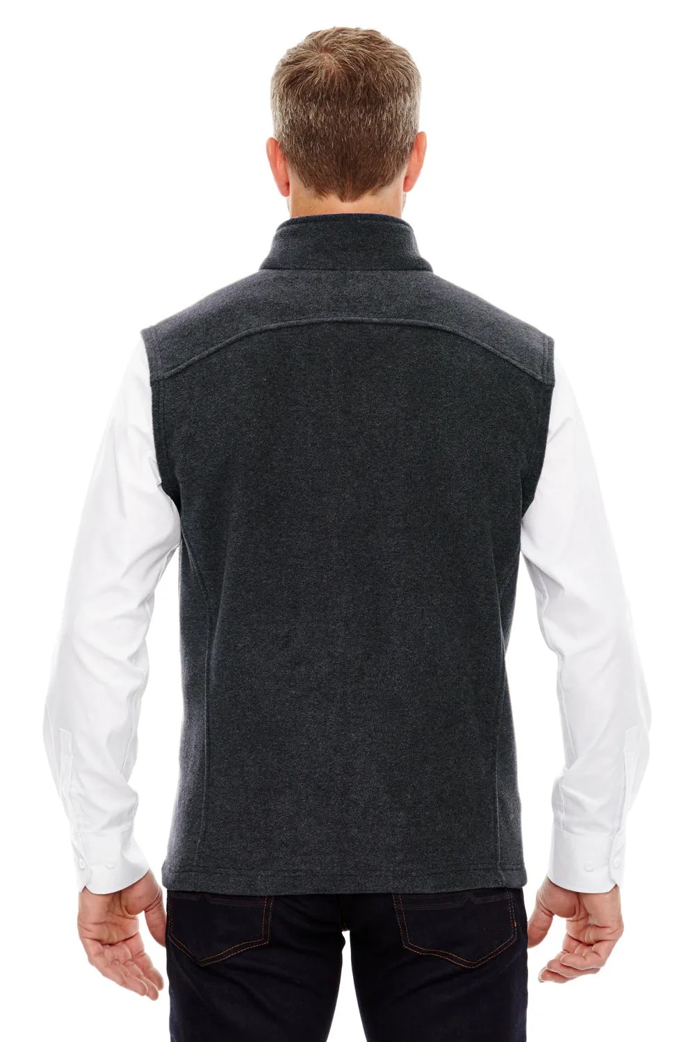 Core 365 Mens Journey Pill Resistant Fleece Full Zip Vest - Heather Charcoal Grey