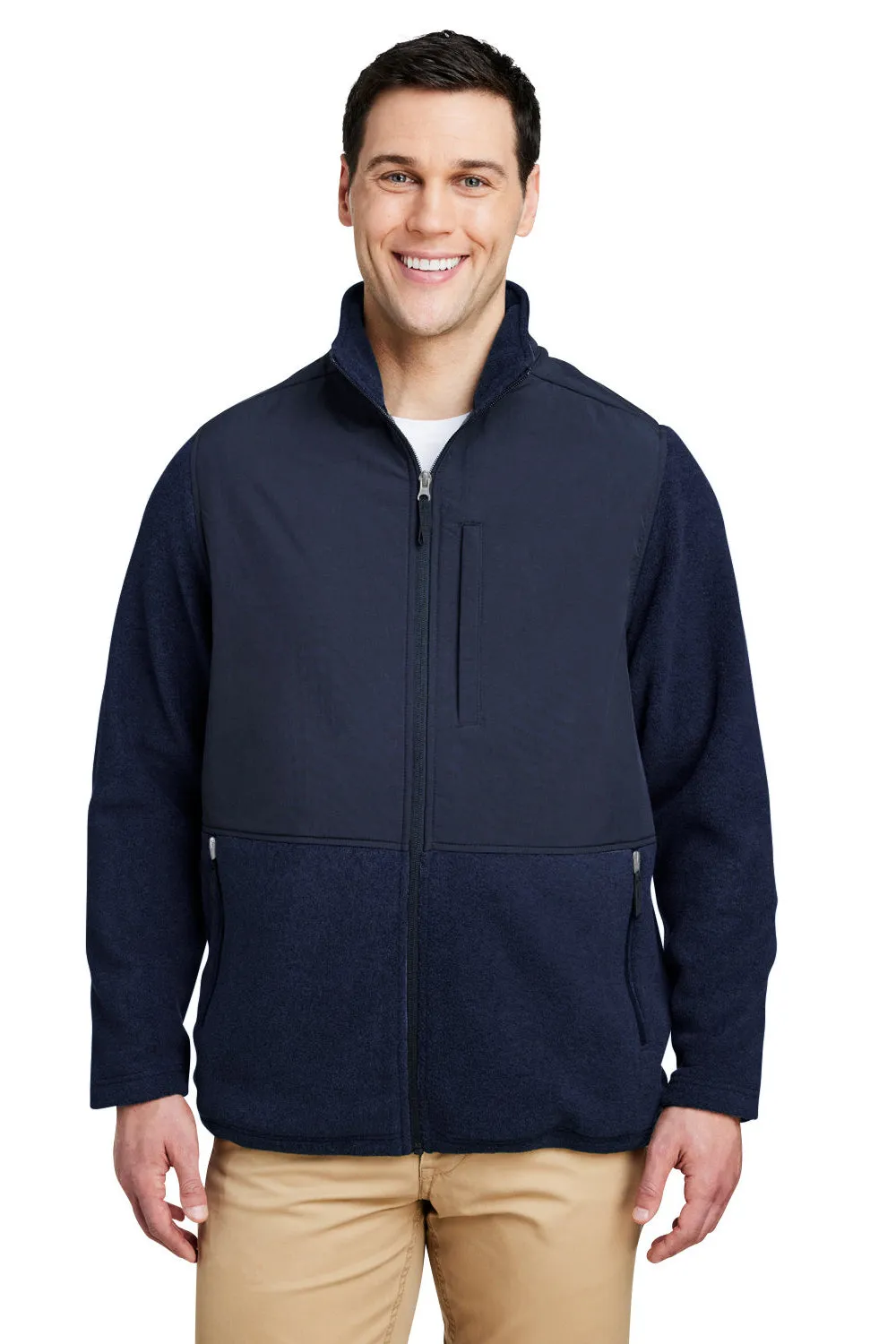 Core 365 Mens Journey Summit Hybrid Full Zip Jacket - Classic Navy Blue