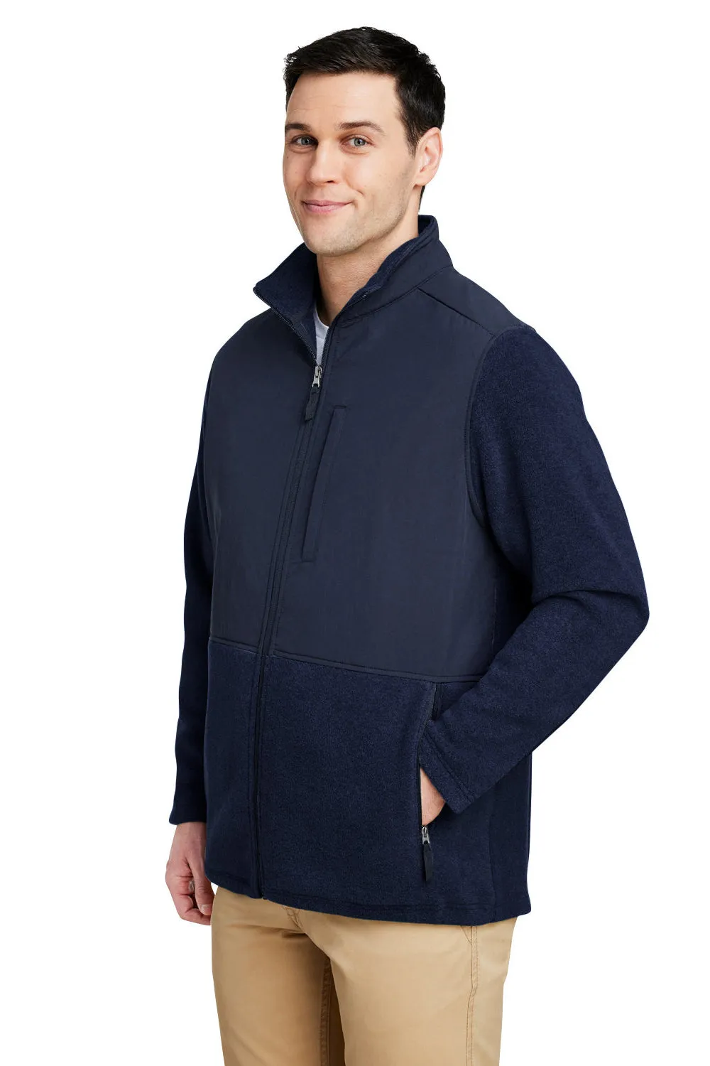 Core 365 Mens Journey Summit Hybrid Full Zip Jacket - Classic Navy Blue