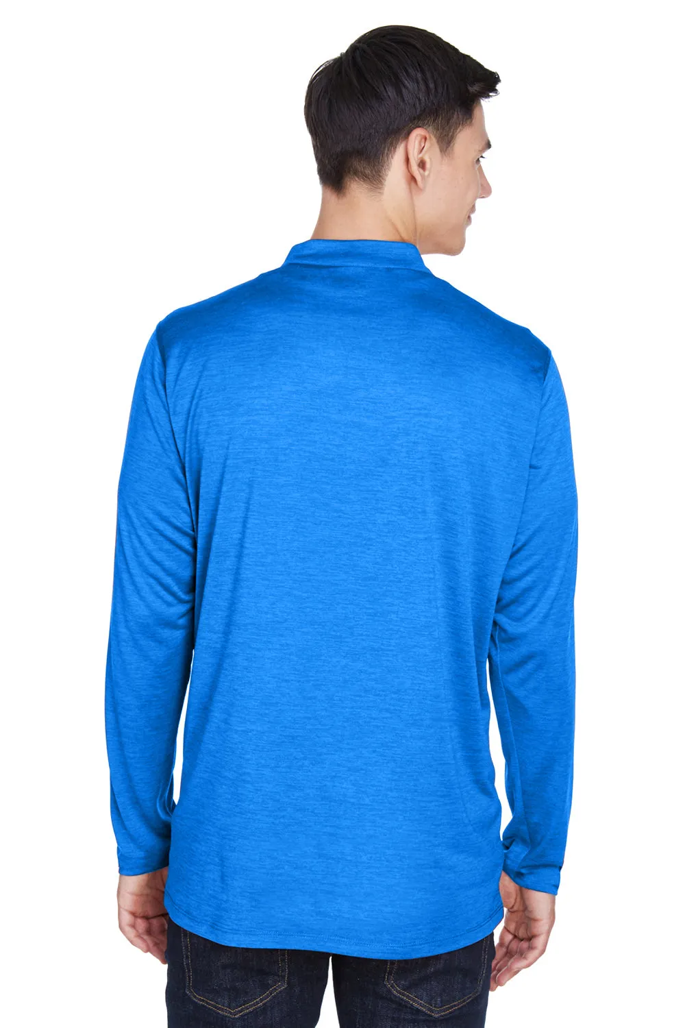 Core 365 Mens Kinetic Performance Moisture Wicking 1/4 Zip Sweatshirt - True Royal Blue/Carbon Grey