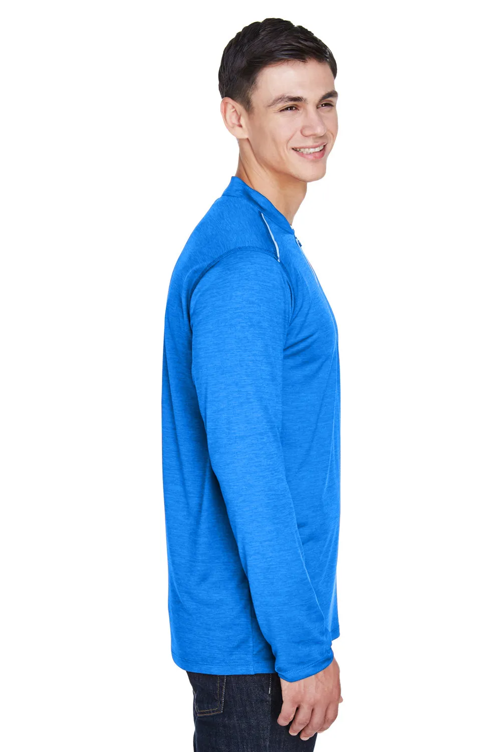 Core 365 Mens Kinetic Performance Moisture Wicking 1/4 Zip Sweatshirt - True Royal Blue/Carbon Grey