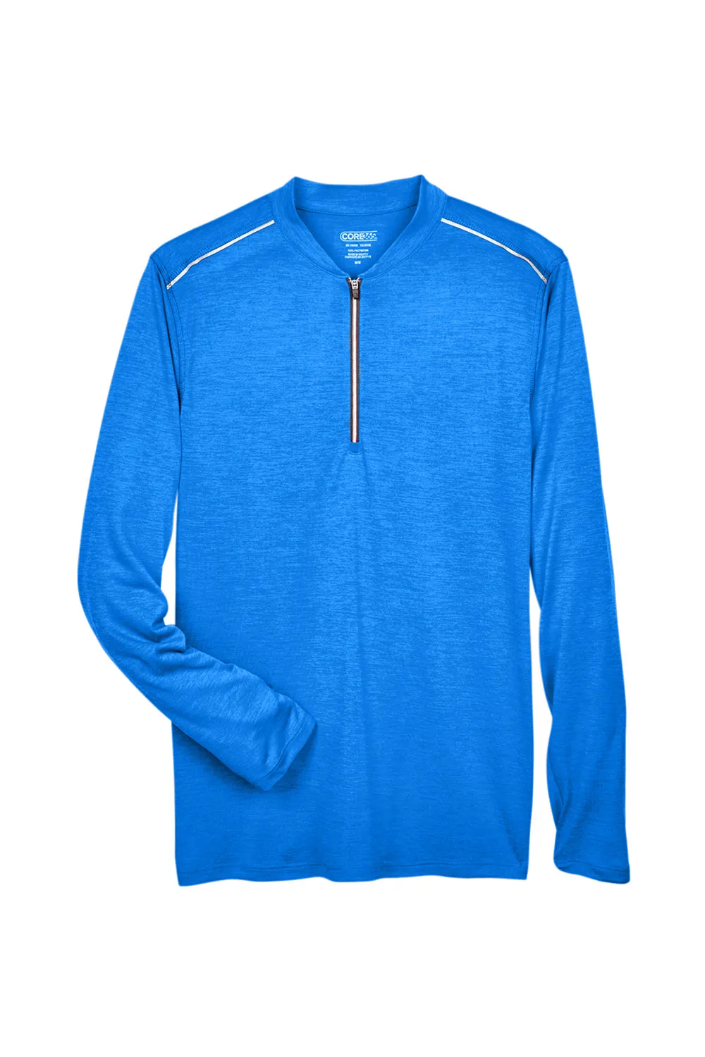 Core 365 Mens Kinetic Performance Moisture Wicking 1/4 Zip Sweatshirt - True Royal Blue/Carbon Grey