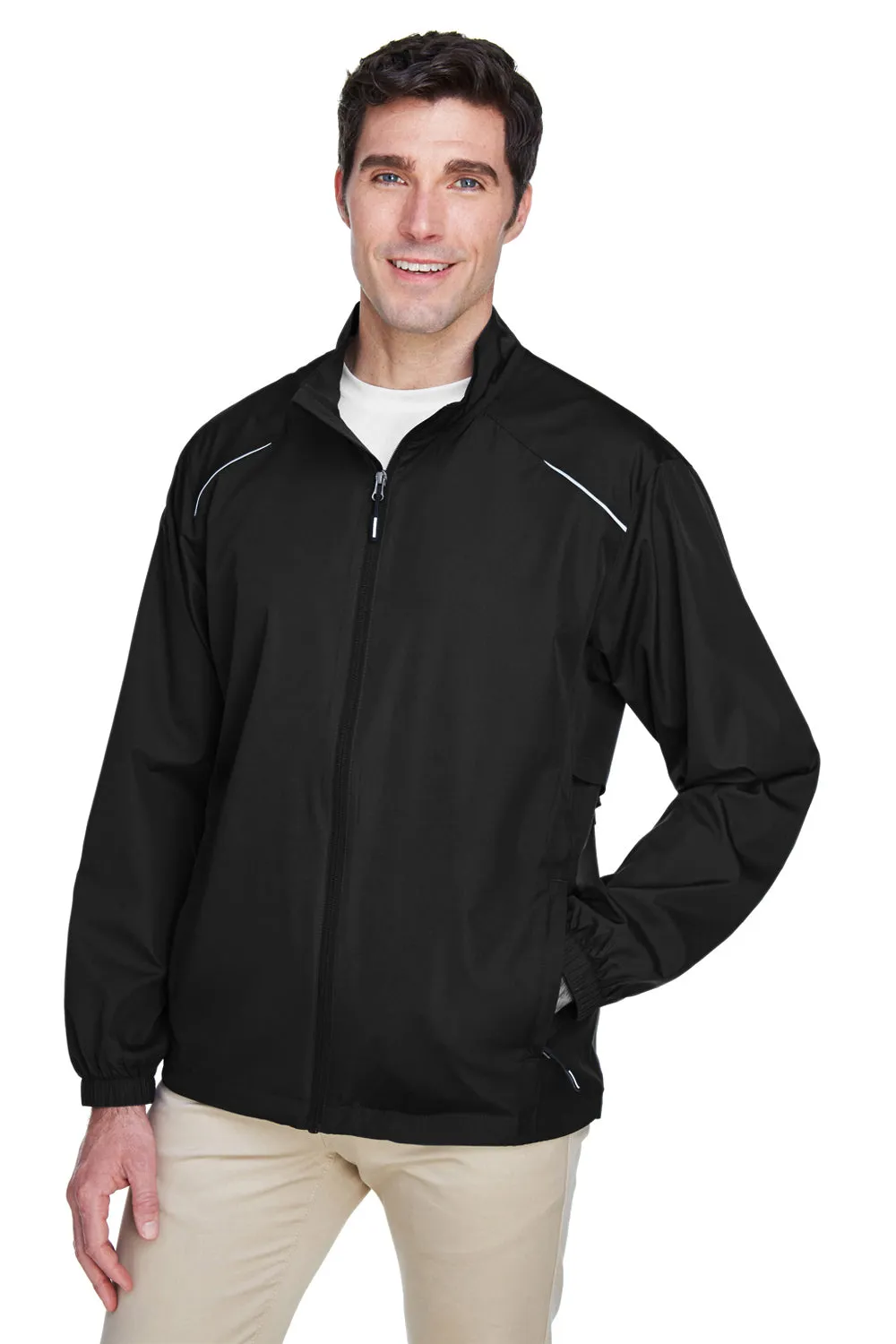 Core 365 Mens Motivate Water Resistant Full Zip Jacket - Black