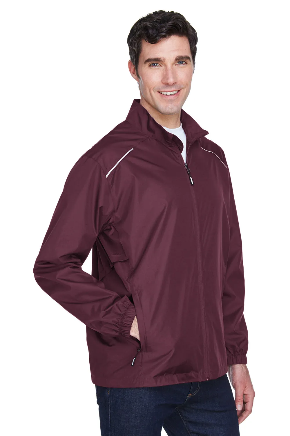 Core 365 Mens Motivate Water Resistant Full Zip Jacket - Burgundy